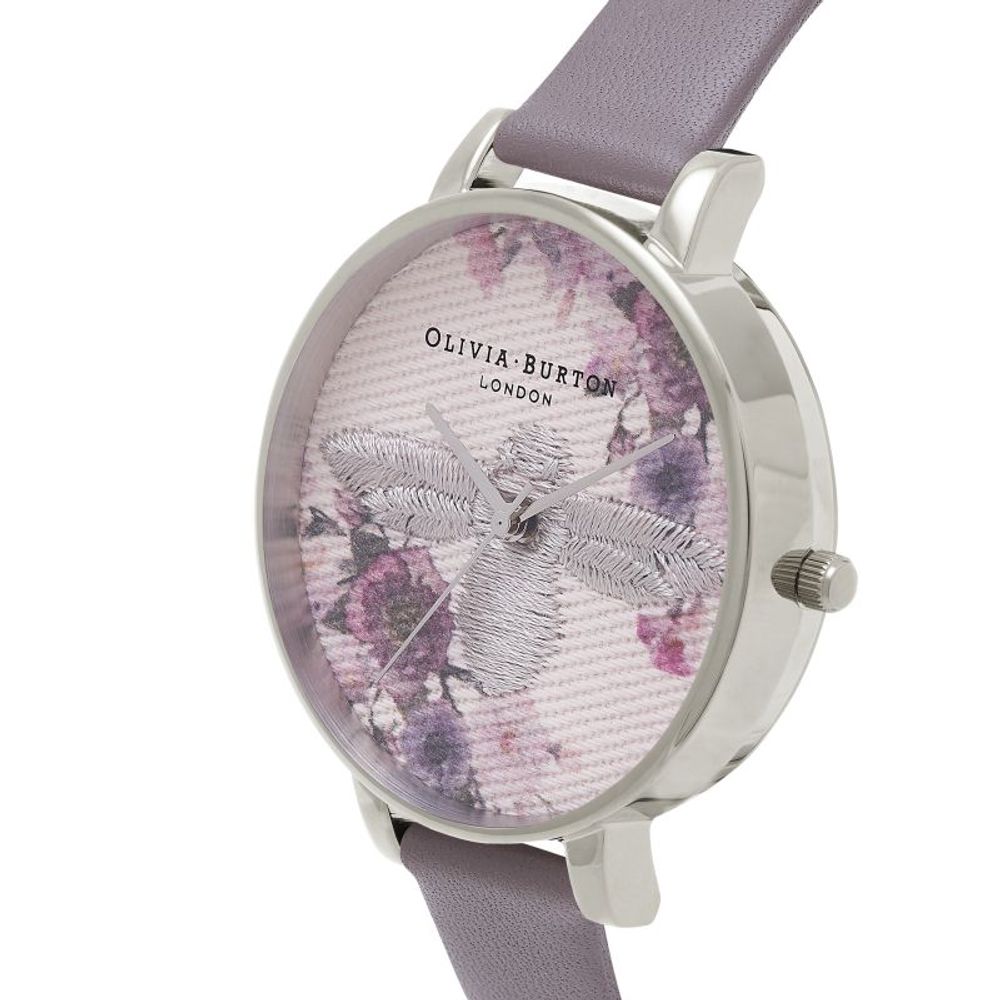 Olivia Burton Gray Artificial Leather Dress Watch