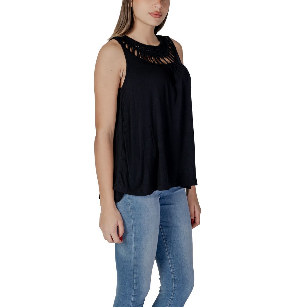 B.Young Black Viscose Top
