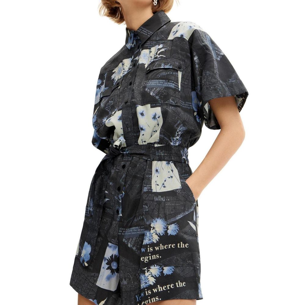 Desigual Blue Viscose Jumpsuit