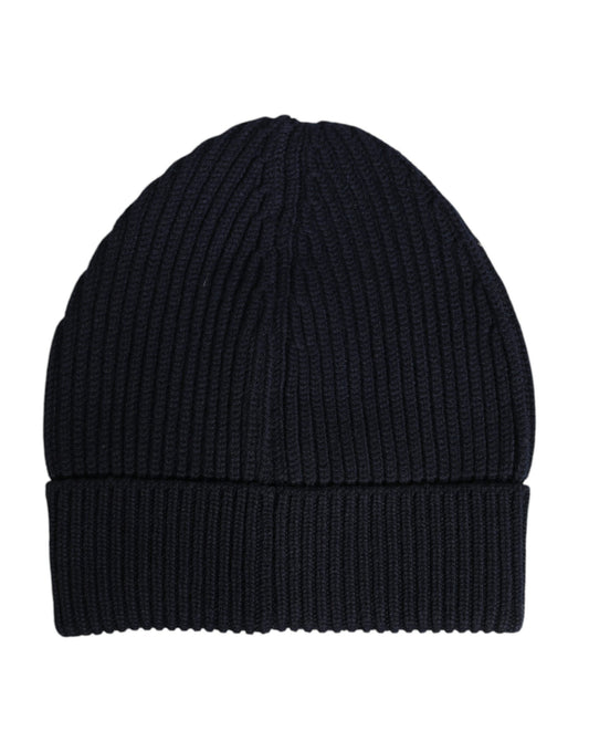 Dolce & Gabbana Blue Cashmere Knitted Winter Beanie Hat
