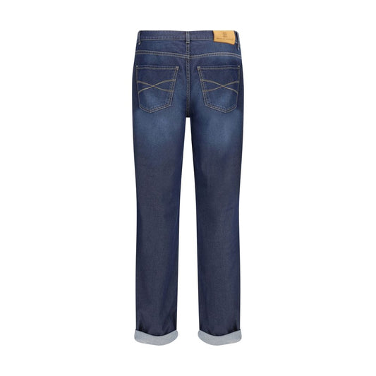 Brunello Cucinelli Blue Cotton Relaxed Fit Jeans
