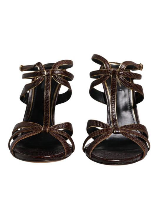 Dolce & Gabbana Bordeaux Ankle Strap Heels Sandals Shoes