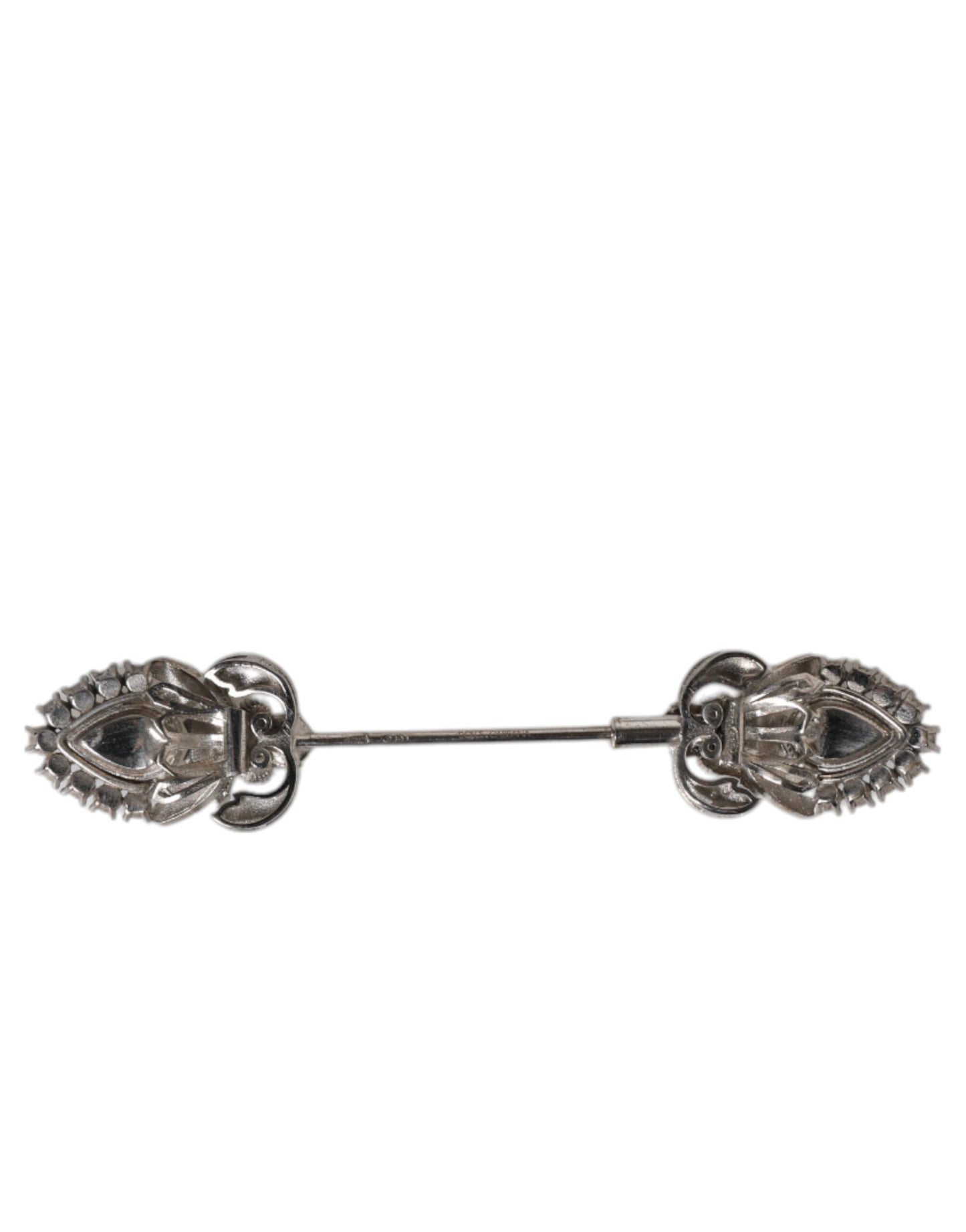 Dolce & Gabbana 925 Sterling Silver Crystals Collar Brooch Accessory Pin
