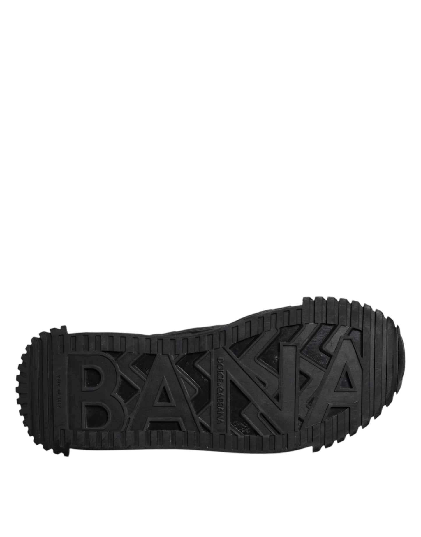 Dolce & Gabbana Black Logo Lace Up Low Top NS1 Sneakers Shoes