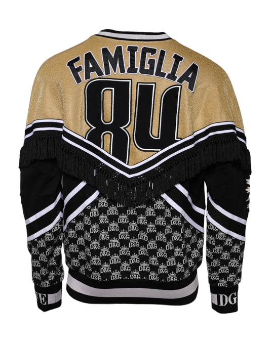Dolce & Gabbana Multicolor Cotton Crew Neck Pullover Sweater