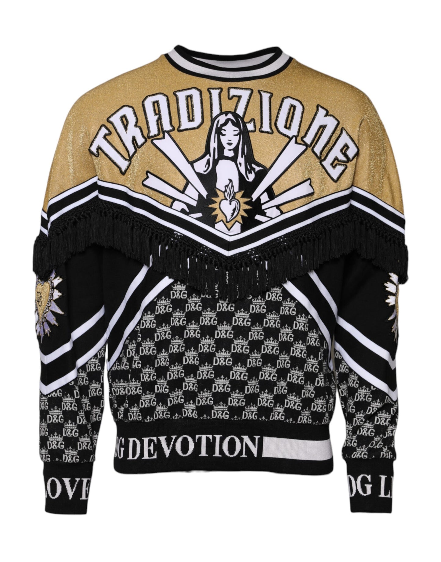 Dolce & Gabbana Multicolor Cotton Crew Neck Pullover Sweater