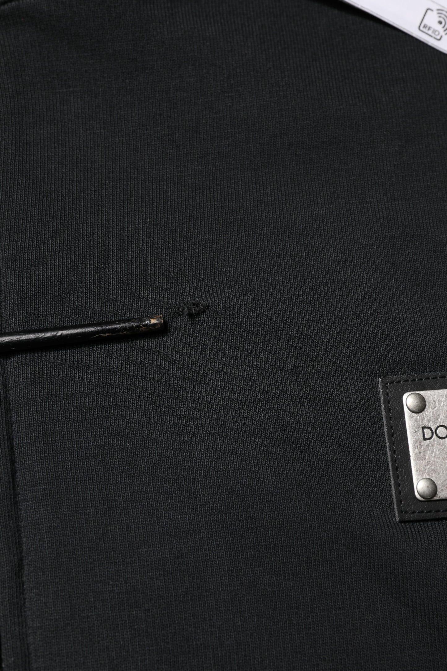 Dolce & Gabbana Black Logo Full Zip Hooded Men Sweatshirt Sweater