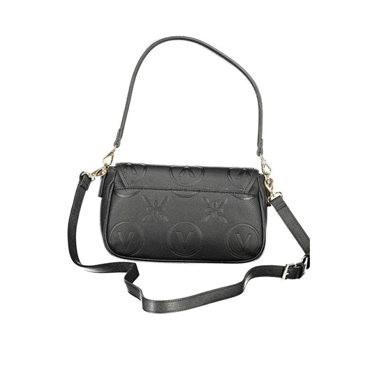 Valentino Nero Poliuretano Women Bag with Adjustable Straps and Pockets