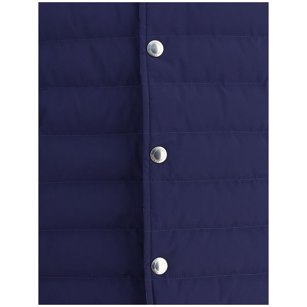 Brunello Cucinelli Blue Polyester Sleveless Jacket