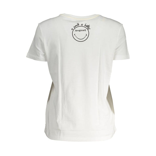 Desigual White Cotton T-Shirt