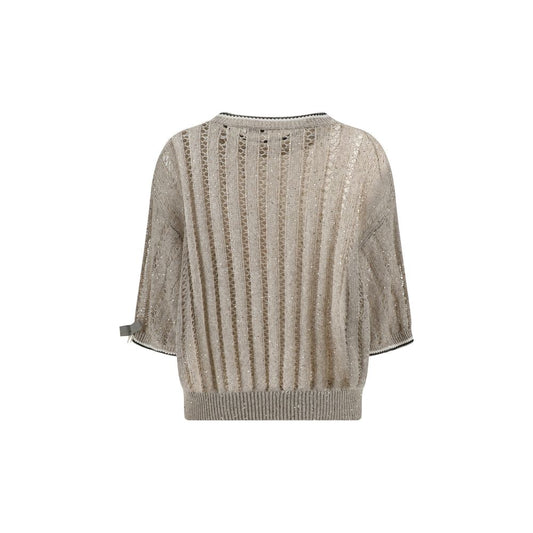 Brunello Cucinelli Openwork knit pattern Sweater with sequins