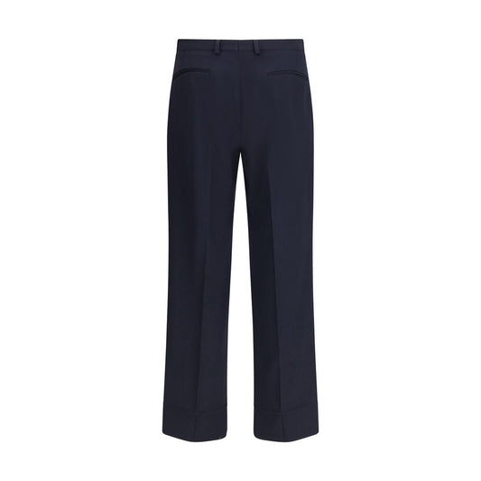 Valentino Blue Fleece Wool Dress Pants