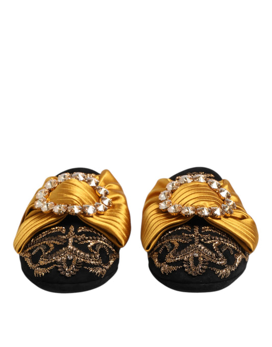 Dolce & Gabbana Multicolor Embellished Flat Sandals Shoes