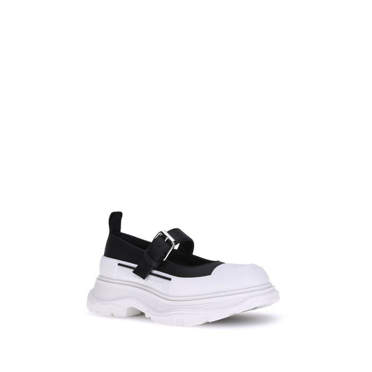 Alexander McQueen Black Calf Leather Bos Taurus Ballet Flats