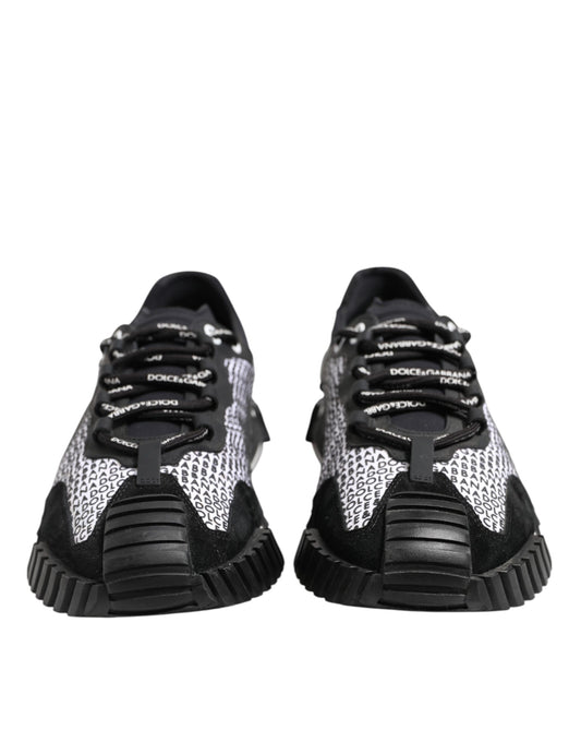 Dolce & Gabbana Black Logo Lace Up Low Top NS1 Sneakers Shoes