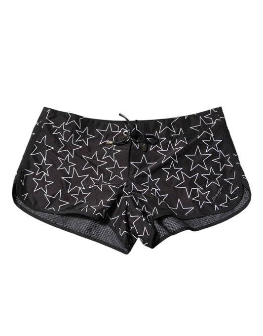 Dolce & Gabbana Black Star Print Beachwear Shorts Swimwear