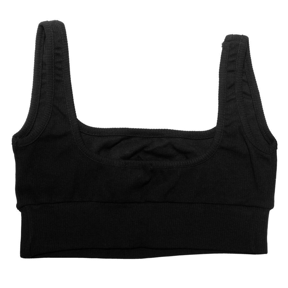 Comme Des Fuckdown Black Cotton Women Crop Top