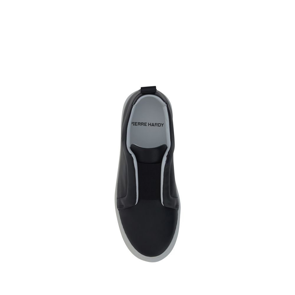Pierre Hardy Black Calf Leather Bos Taurus Low Top Sneakers