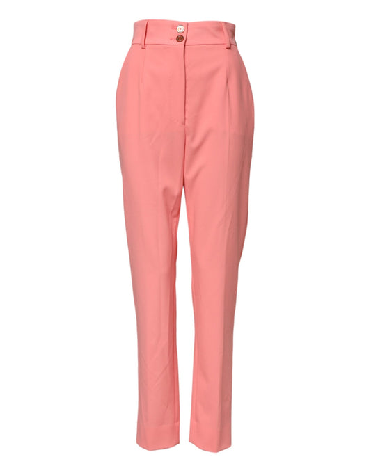 Dolce & Gabbana Pink High Waist Tapered Dress Pants