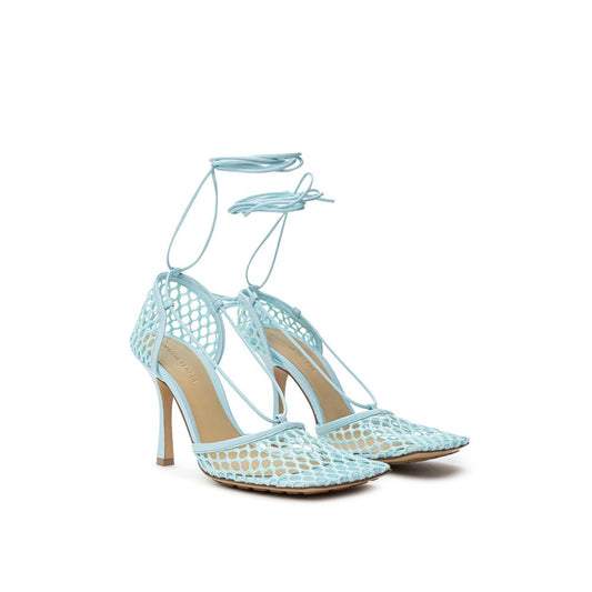 Bottega Veneta Blue Fabric And Leather Stiletto Heel Sandals
