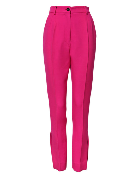 Dolce & Gabbana Fuchsia Pink HighWaist Tapered Trouser Pants