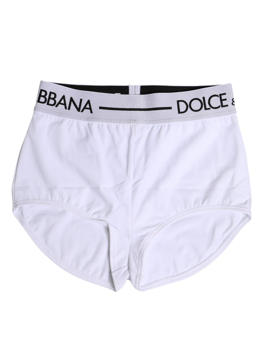 Dolce & Gabbana White Nylon Logo Waistband Boxer Brief Underwear