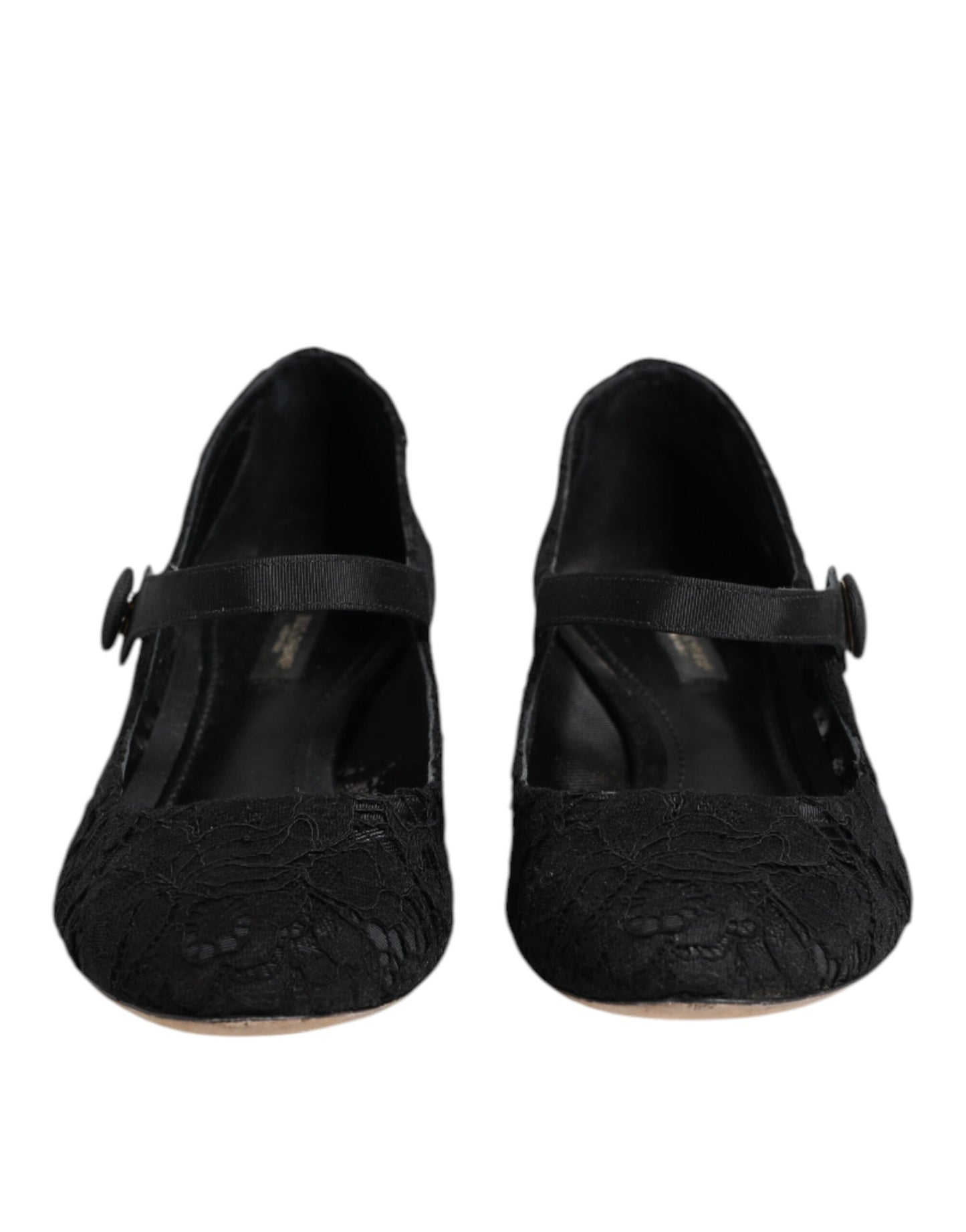 Dolce & Gabbana Black Vally Taormina Floral Lace Pumps Shoes