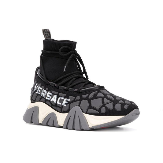 Versace Black Fabric Athletic Sneakers
