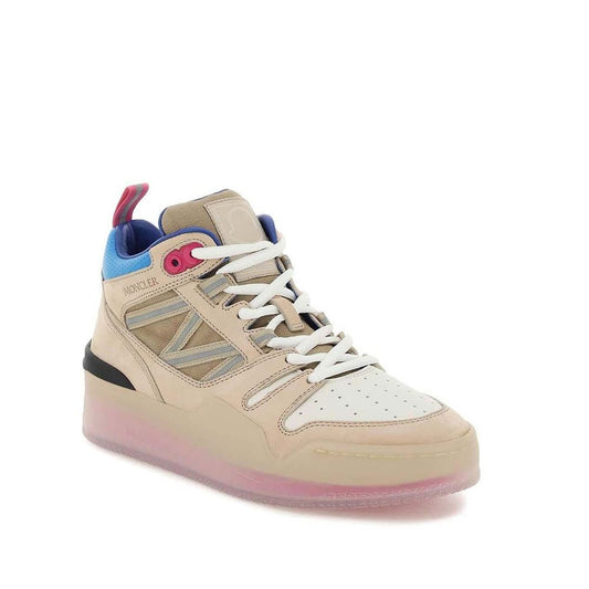 Moncler Beige Leather Platform Sneakers