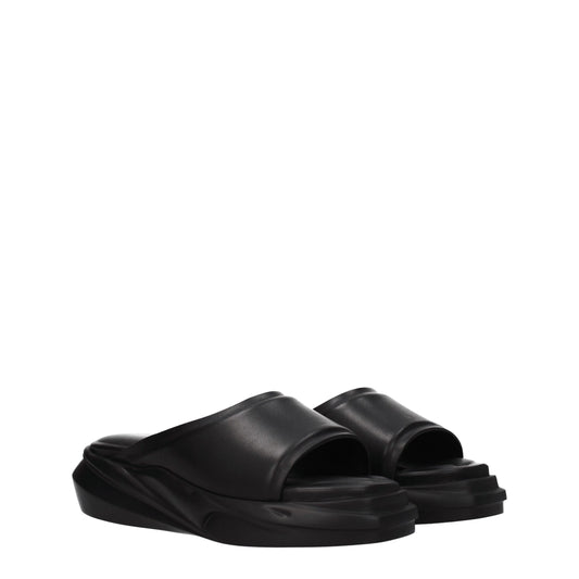 Alyx Black Leather Slippers