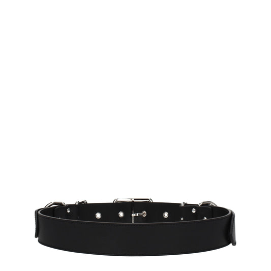 Moschino Black Leather Belt