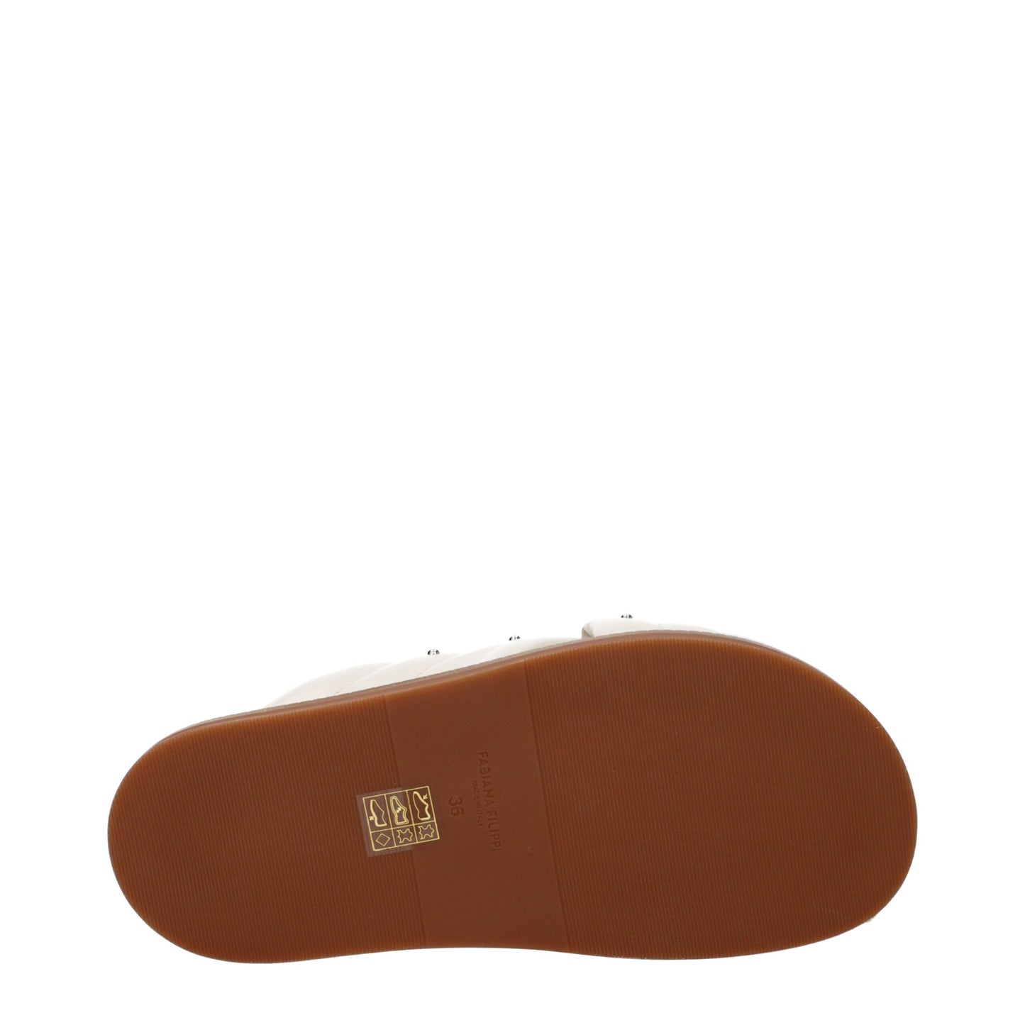 Fabiana Filippi Beige Leather Slippers Sandals