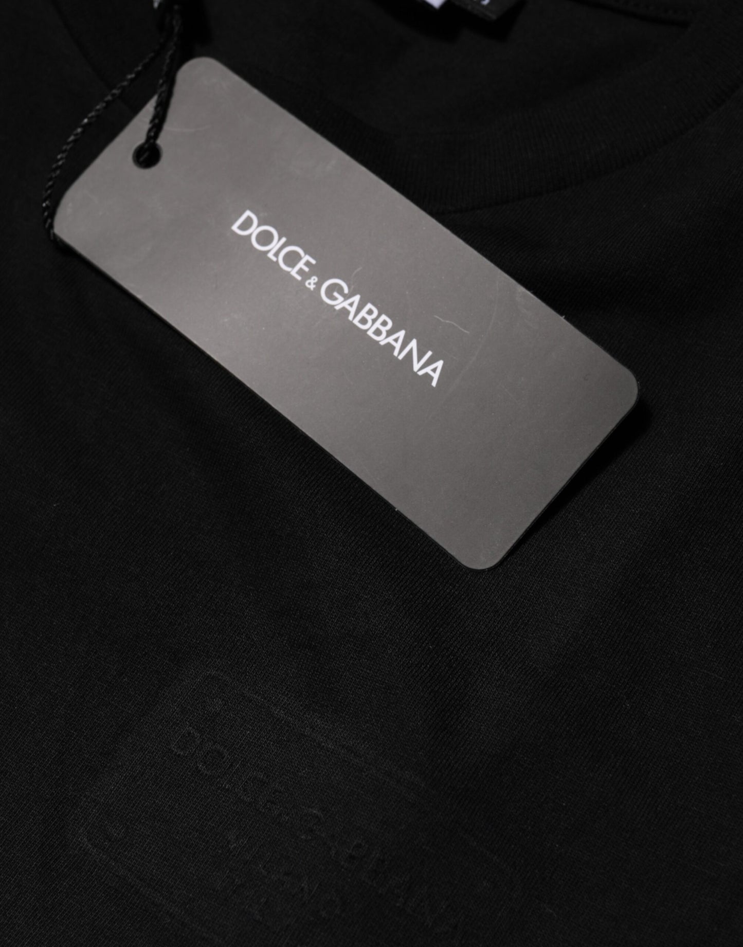 Dolce & Gabbana Black Cotton Crew Neck Short Sleeves T-shirt