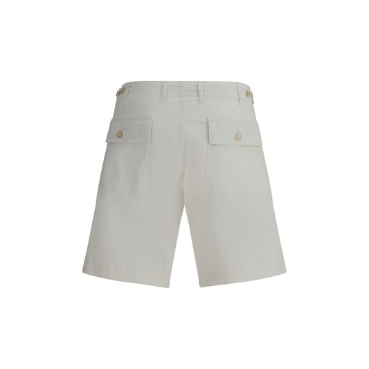 Cruna Cream Cotton Bermuda Shorts