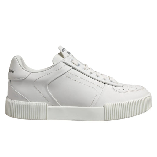 Dolce & Gabbana White Miami Leather Low Top Men Sneakers Shoes