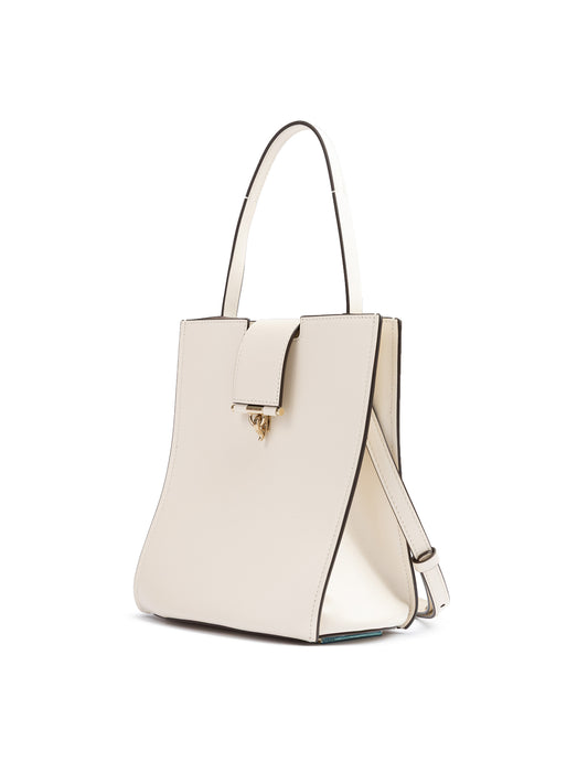 Giada White Leather Shoulder Bag
