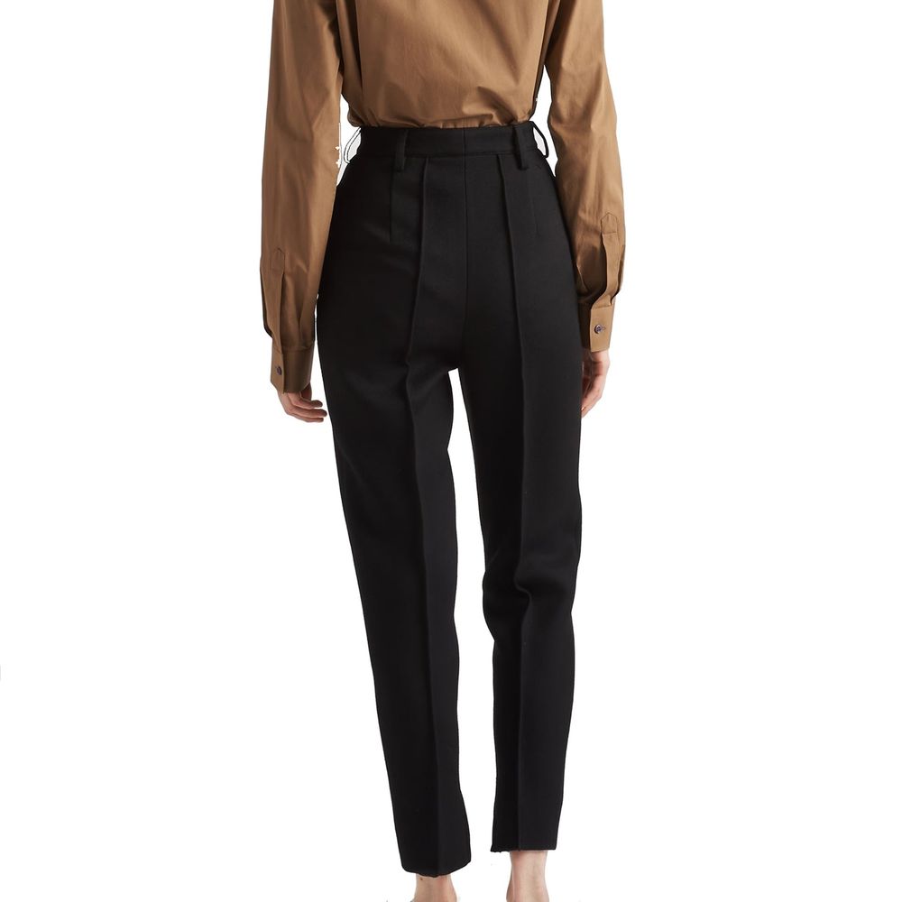 Prada Black Virgin Wool Dress Pants