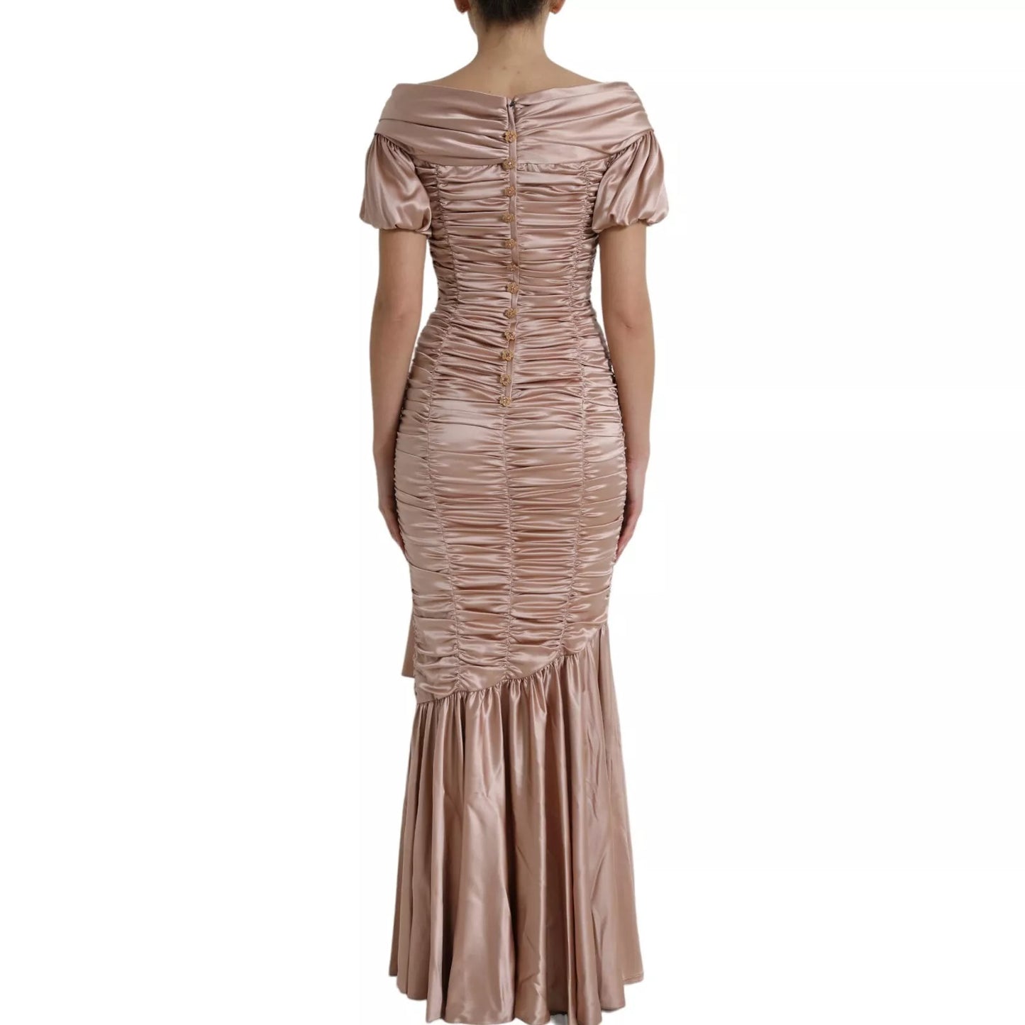Dolce & Gabbana Pink Silk Stretch Sheath Mermaid Gown Dress