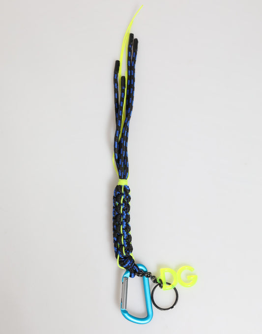 Dolce & Gabbana Multicolor Polyester Tape String DG Logo Keychain Keyring