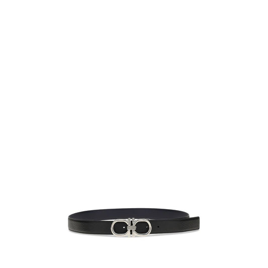 Ferragamo Black Calf Leather Bos Taurus Regular Belt