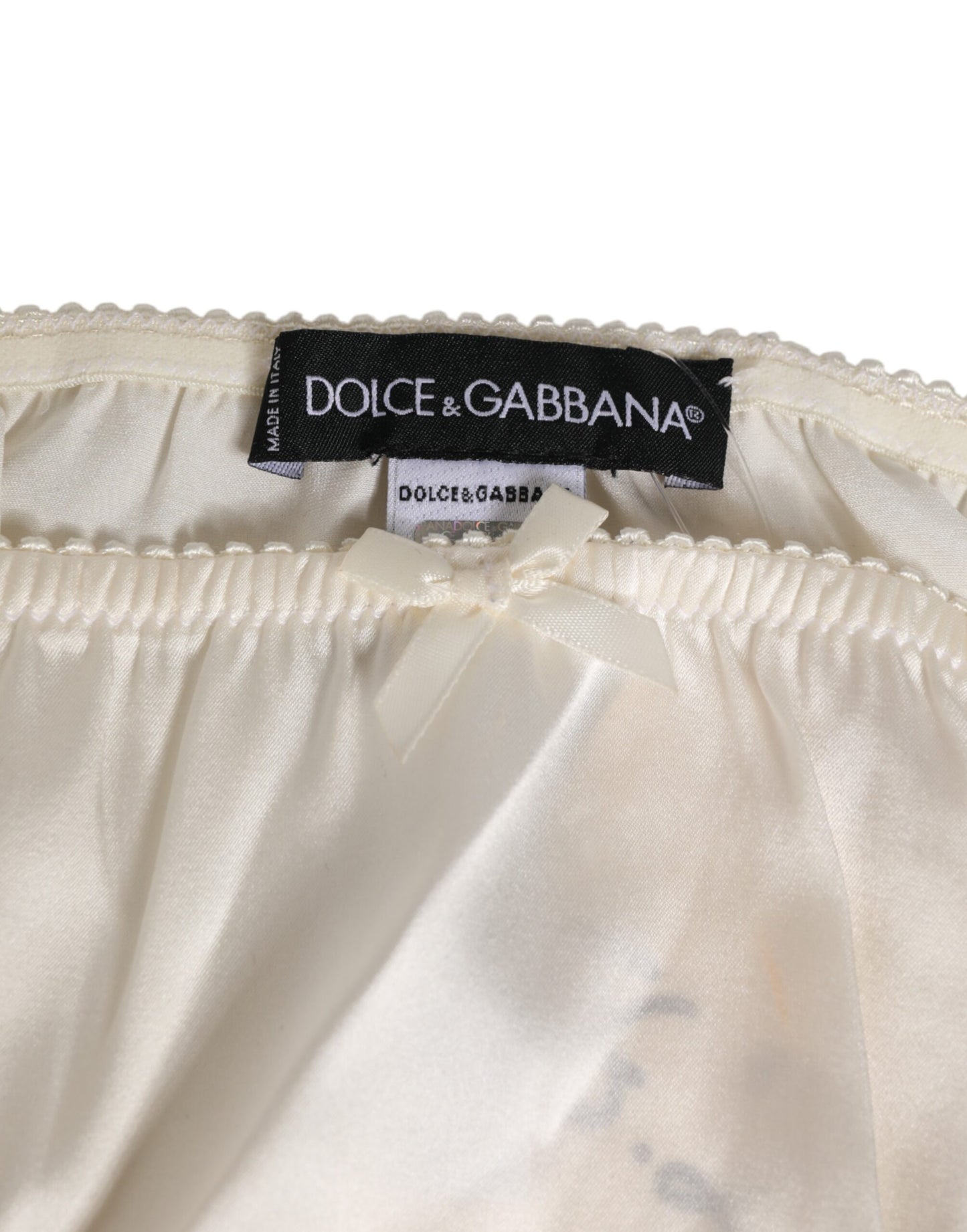 Dolce & Gabbana White Silk Satin Lingerie Panty Underwear