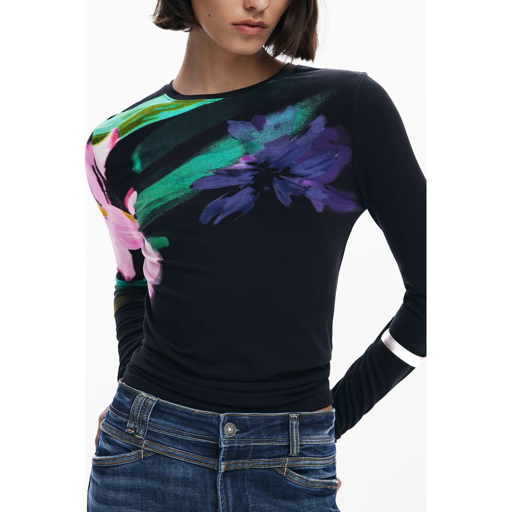 Desigual Black Elastane T-Shirt