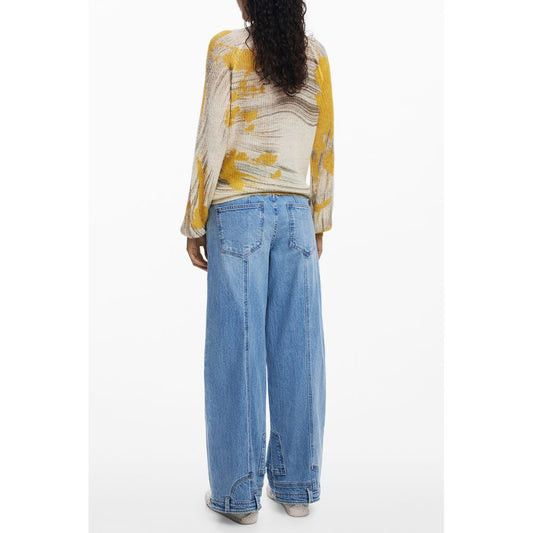 Desigual Yellow Wool Sweater
