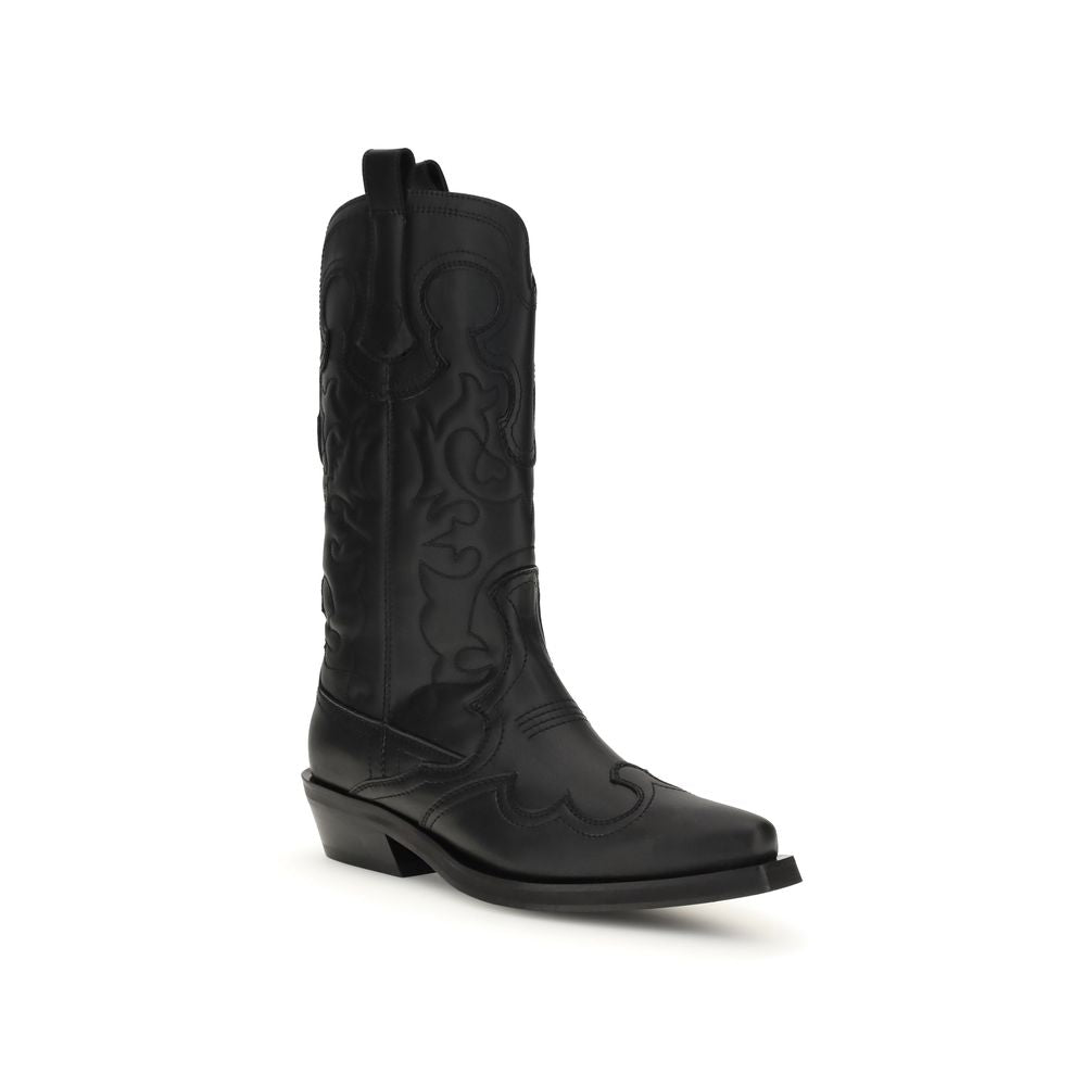 Ganni Embroidered Western Boots
