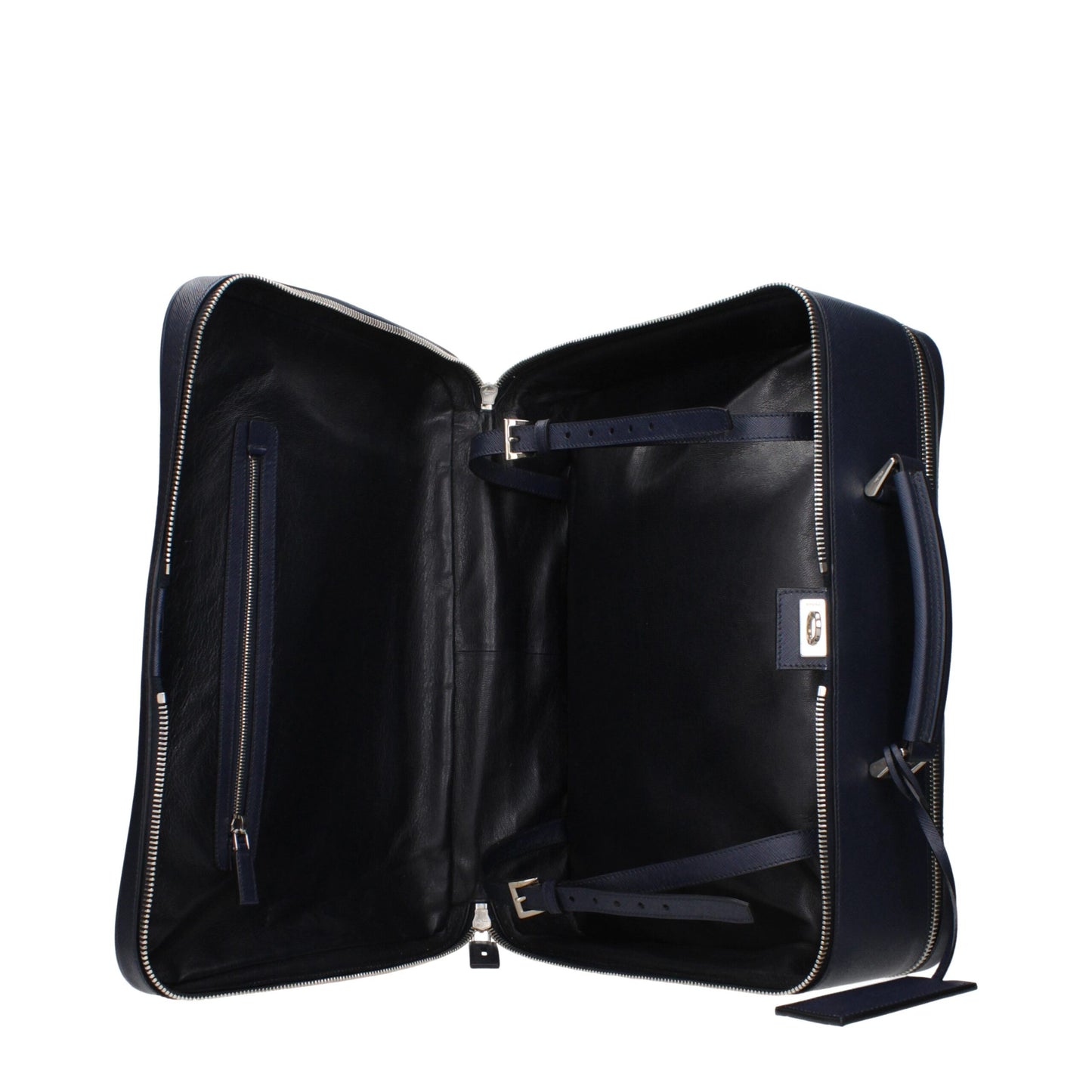 Prada Blue Leather Luggage And Travel