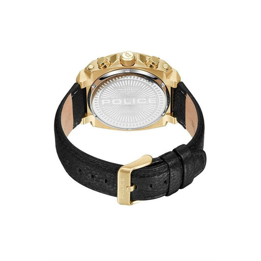 Police Black Leather Dress Watch