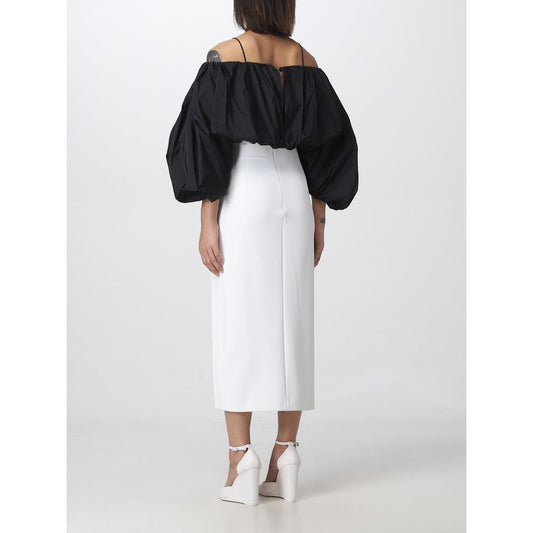 PINKO White Polyester Midi Skirt