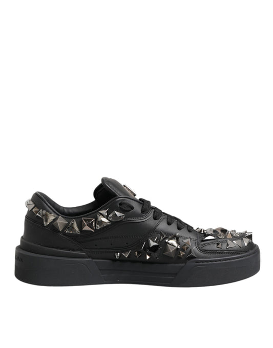 Dolce & Gabbana Black Portofino Studded Men Sneakers Shoes