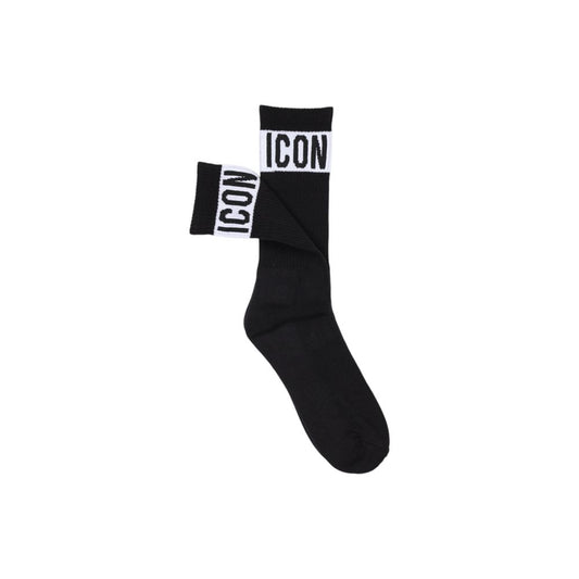 Icon Black Cotton Socks