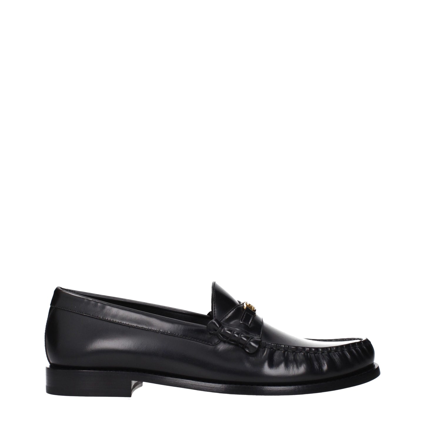 Celine Black Leather Slip-On Loafers